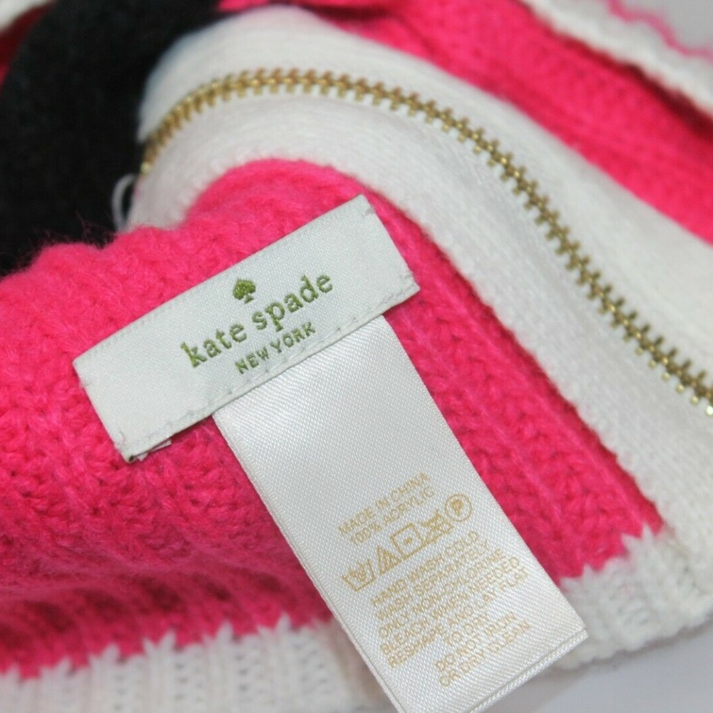 Kate Spade NewYork Women Beanie Color Block Zip Up - Picture 7 of 7
